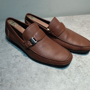 Ferragamo "Bravo" Brown Napa Leather Buckle Loafer
